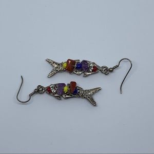 Vintage dangling fish earrings